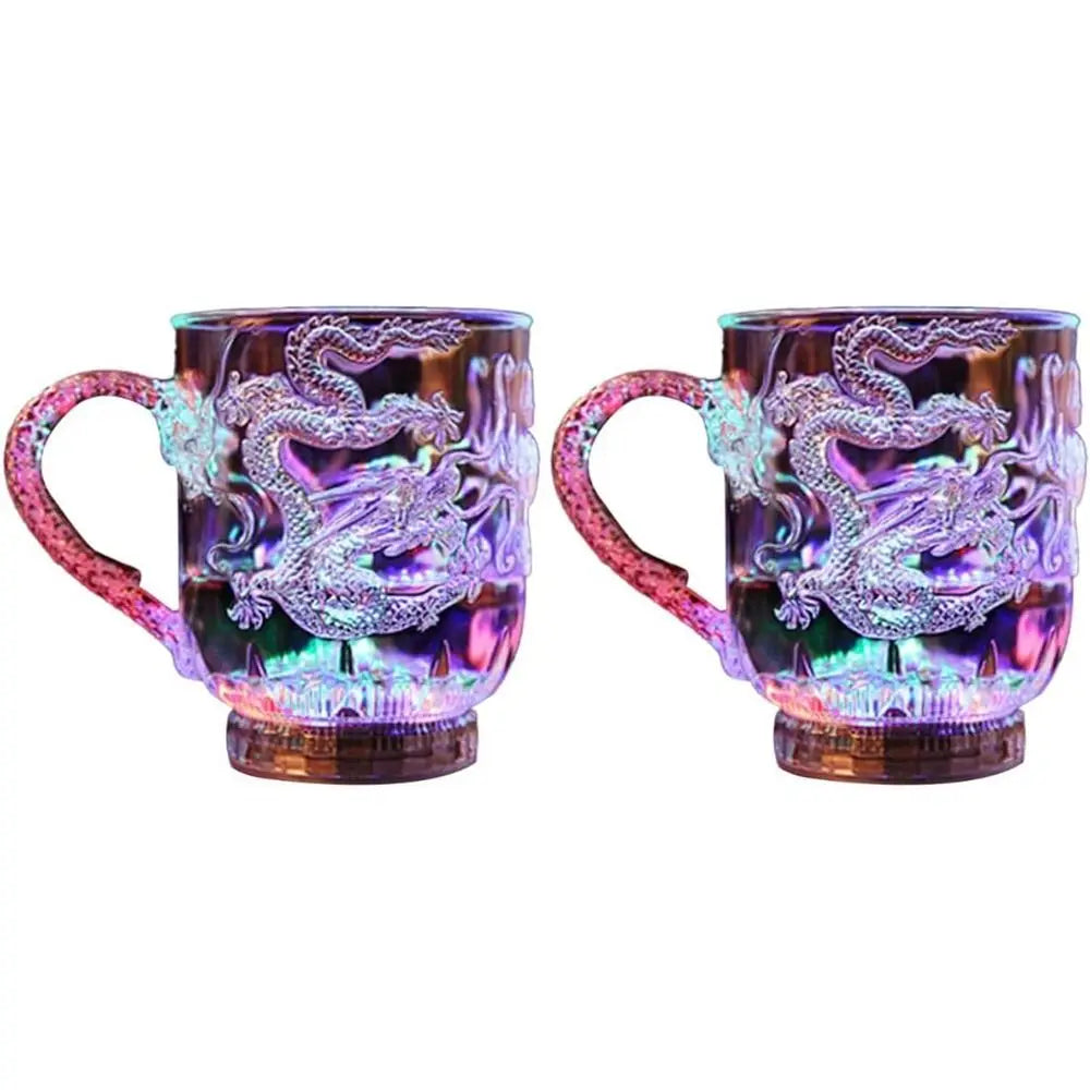 Light Up Cups Water Activated LED Glowing Wine Glasses, Color Changing Coffee Mug Light Up Drinking Glasses LED Flashing Cup