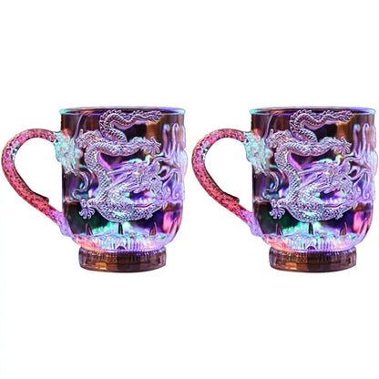 Light Up Cups Water Activated LED Glowing Wine Glasses, Color Changing Coffee Mug Light Up Drinking Glasses LED Flashing Cup