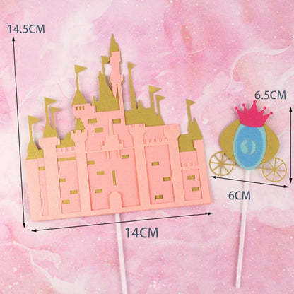 Castle Cake Topper Flag Rainbow Anniversary Cupcake Toppers For Wedding Happy Birthday Party Baking Decoration Happy New Year