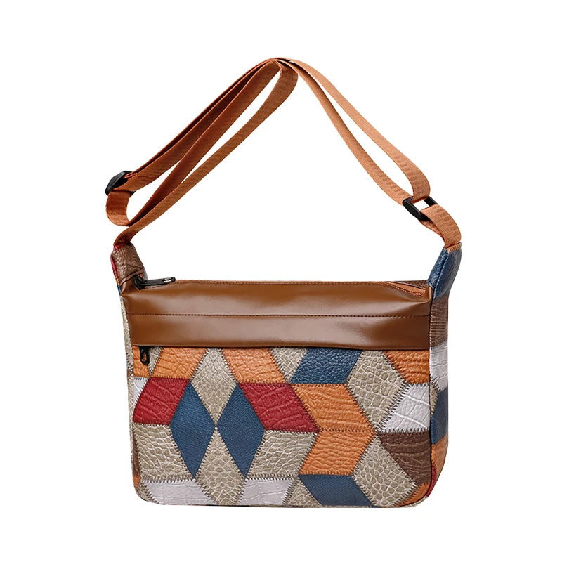 Neutral style bag with a combined design for men and women, suitable for travel. PU cross-body bag.