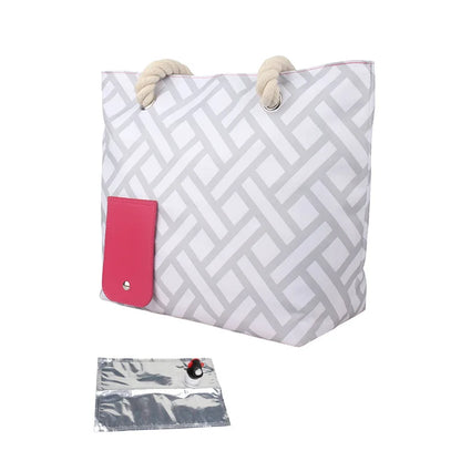 Portable Beach Wine Tote Bag with Hidden Dispenser Insulated Large Cooler Bag with Bladder