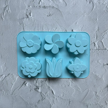 6 Cavity 6 Type Flower-shaped Of Tulip Silicone Mold Suitable For Soap Candle Hand Making DIY Cake Chocolate Dessert Baking Mold