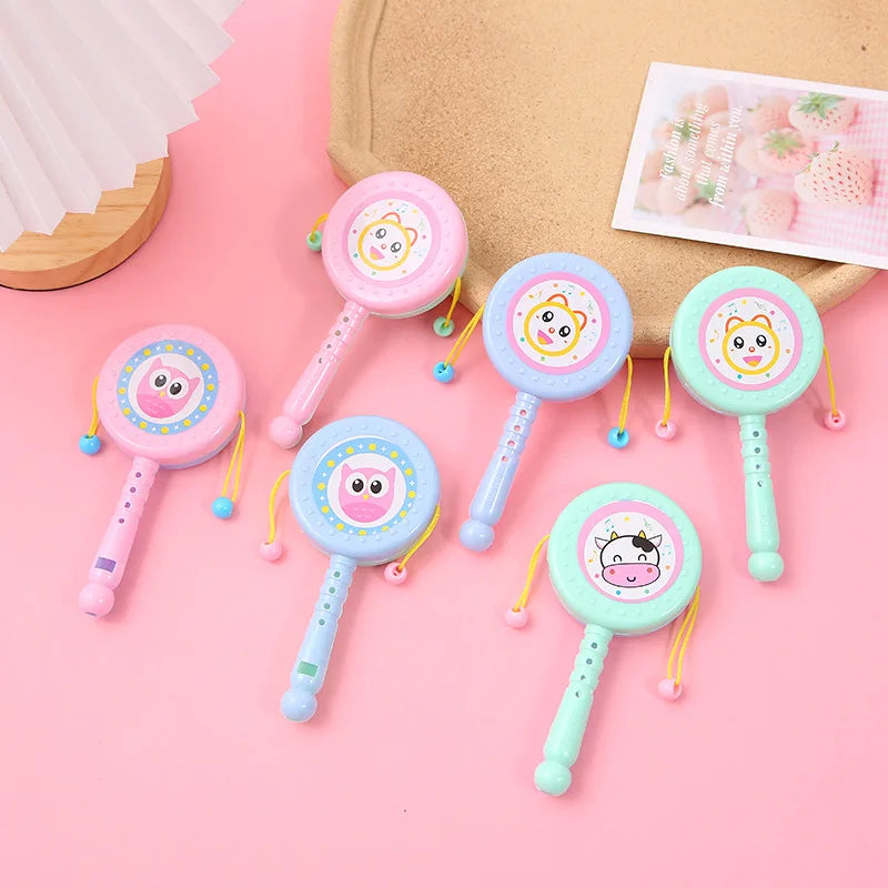1-20 PCS Educational Toys Baby Cartoon Fruit Animals whistle Rattle Drum Toys Baby Early Education Toy  Birthday Party Favors
