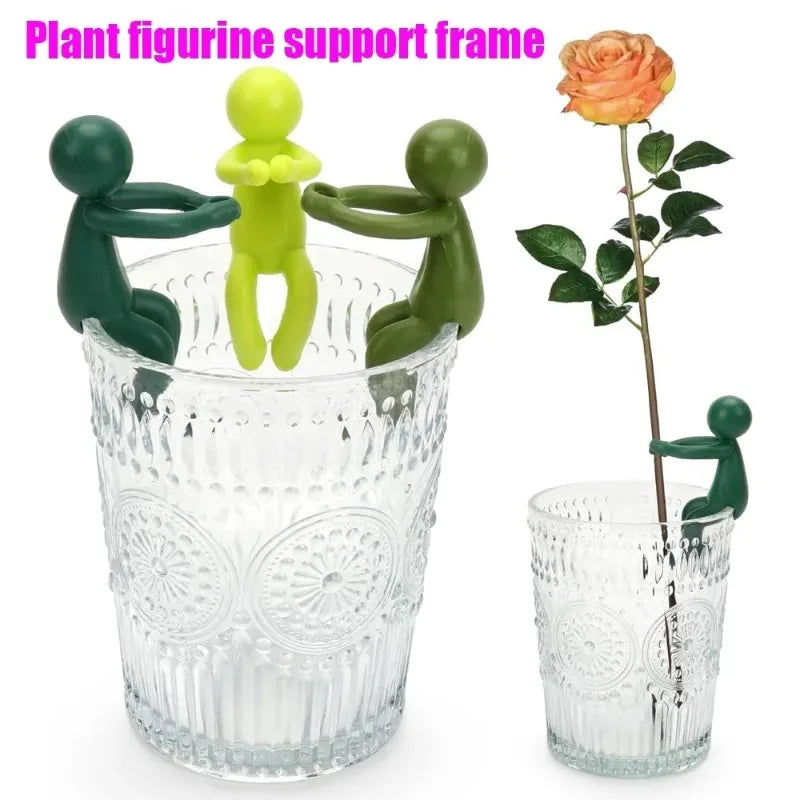 3pcs Plant Figurine Support Frame Cute Plant Stand Plastic Greenhouse Layout Fixed Rod Indoor Flower Plant Vine Climbing Bracket