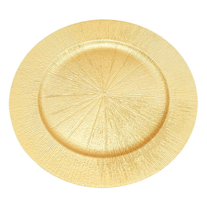 Gold Round Charger Plates Set 50Pcs PP Reusable Serving Plates For Wedding Banquet Hotel Restaurant Party Table Decor