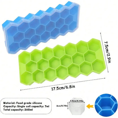 1PCS 20-Compartment Honeycomb Ice Cube Tray, Silicone Ice Maker, Reusable Ice Cube Mold, Suitable For Beverages, Coffee, Whiskey, Cocktails, And Homemade Cold Drinks.