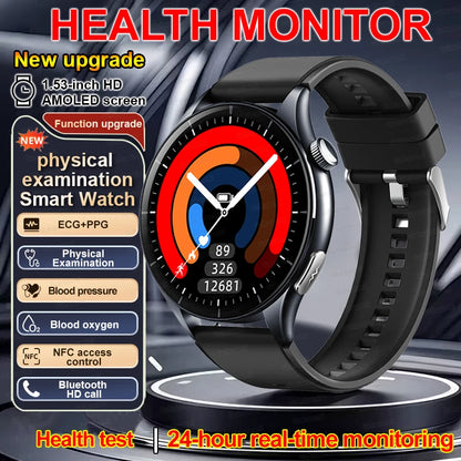 2026 New Smart Watch NFC ECG+PPG Blood oxygen Uric Acid Blood Pressure Sapphire Smartwatch Men For Android iOS Smart watch men