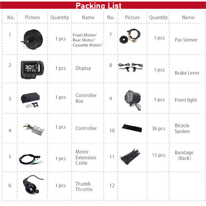 Ebike Motor Kit High Speed Brushless Gear Hub 36V 48V 350W 500W Electric Bike Conversion  Front Cassette Rear display P6 ZEMAKE