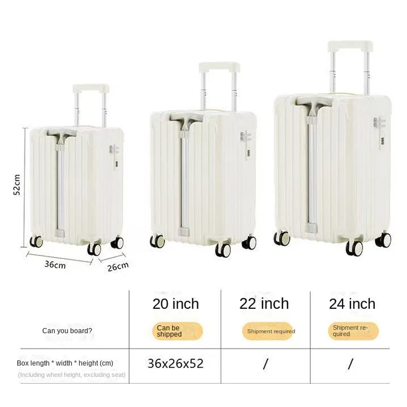 24-28 inch Double Trolley Children's Luggage Ride on Suitcase 20 Inch Cabin Luggage Rear Opening Laptop Bag Suitcase