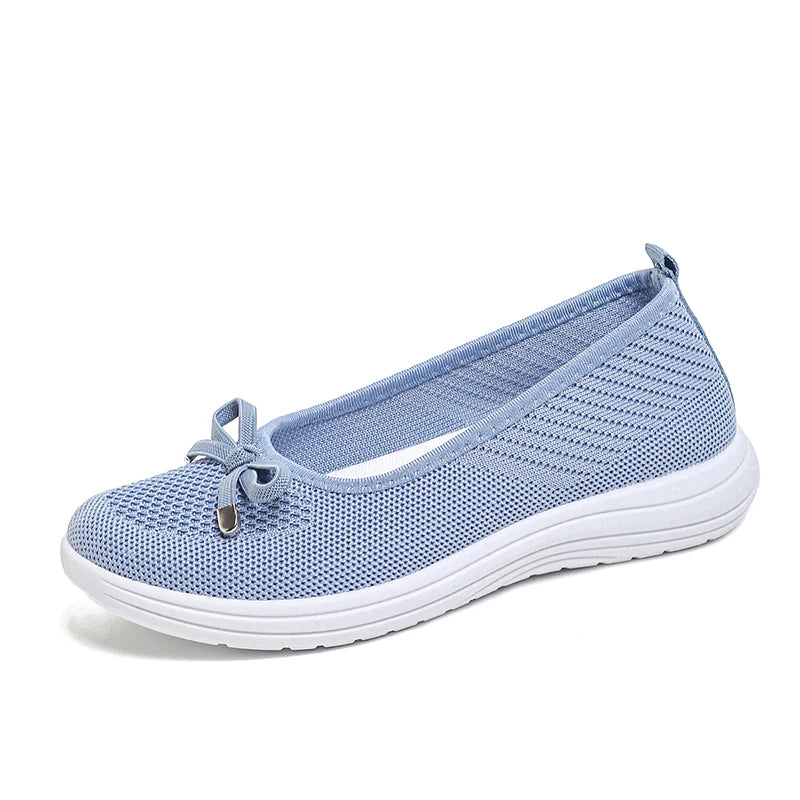 Women's Bow Slip-On Flats | Round-Toe EVA-Insole Shoes | Everyday Casual Wear