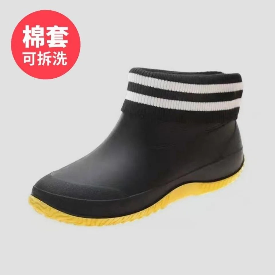 Women's Ankle Rain Boots Summer Wear-resistant Anti-Slip Couple Men And Women Short Rubber Boots Suitable For Outdoor Camp