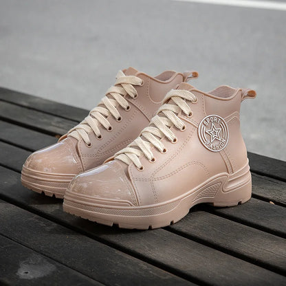 2026 New Heavy Duty Thick Bottom Rubber Rain Boots Woman Waterproof Anti-skid Casual Boots for All Seasons Female Water Shoes