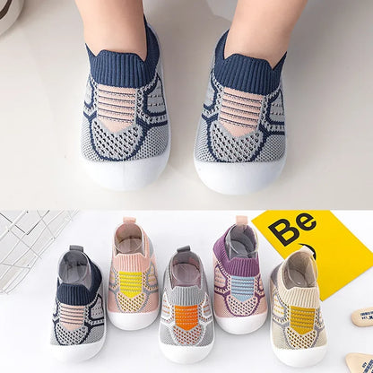 Baby Shoes Anti-Slip Breathable Infant Crib Floor Socks with Rubber