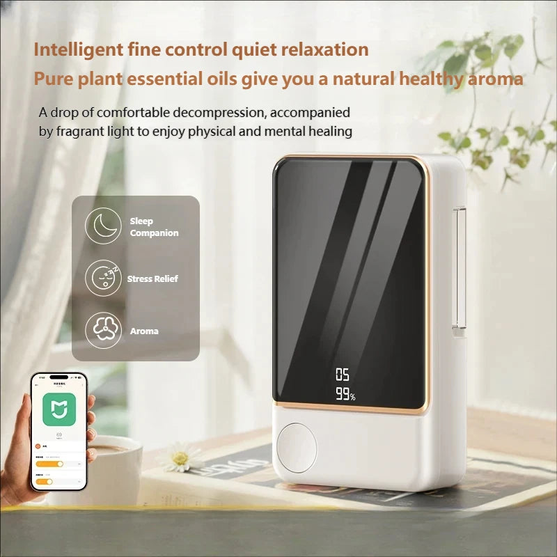 Smart Aroma Diffuser Air Purifier 5 Gears Digital Display Plant Essential Oil Wall Mount Tabletop Dual Use USB Charging for