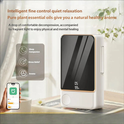Smart Aroma Diffuser Air Purifier 5 Gears Digital Display Plant Essential Oil Wall Mount Tabletop Dual Use USB Charging for