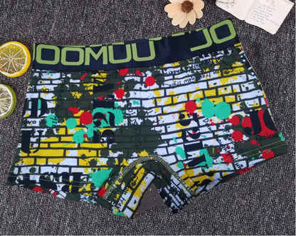 Women's Cotton Print Cartoon Boxer Briefs Boyshort Ladies Breathable Comfortable Elastic Safety Panties Female Underwear Shorts