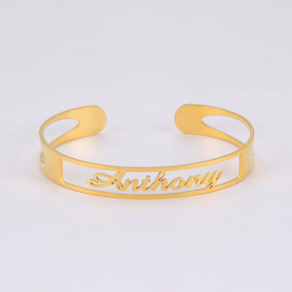Personalized Name Bracelet for Women Men Custom Jewelry Stainless Steel Customized Bangle Gold Color Arabic Name Birthday Gifts