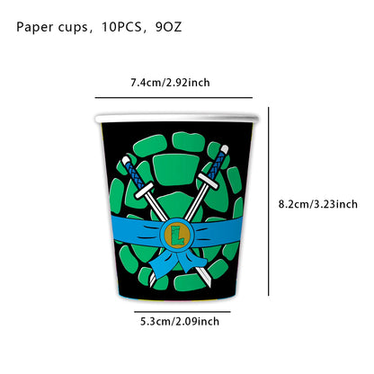 Cartoon Turtles Birthday Party Decorations Tableware Tablecloth Cup Plate Bag Napkins Balloon Baby Shower Turtles Party Favors