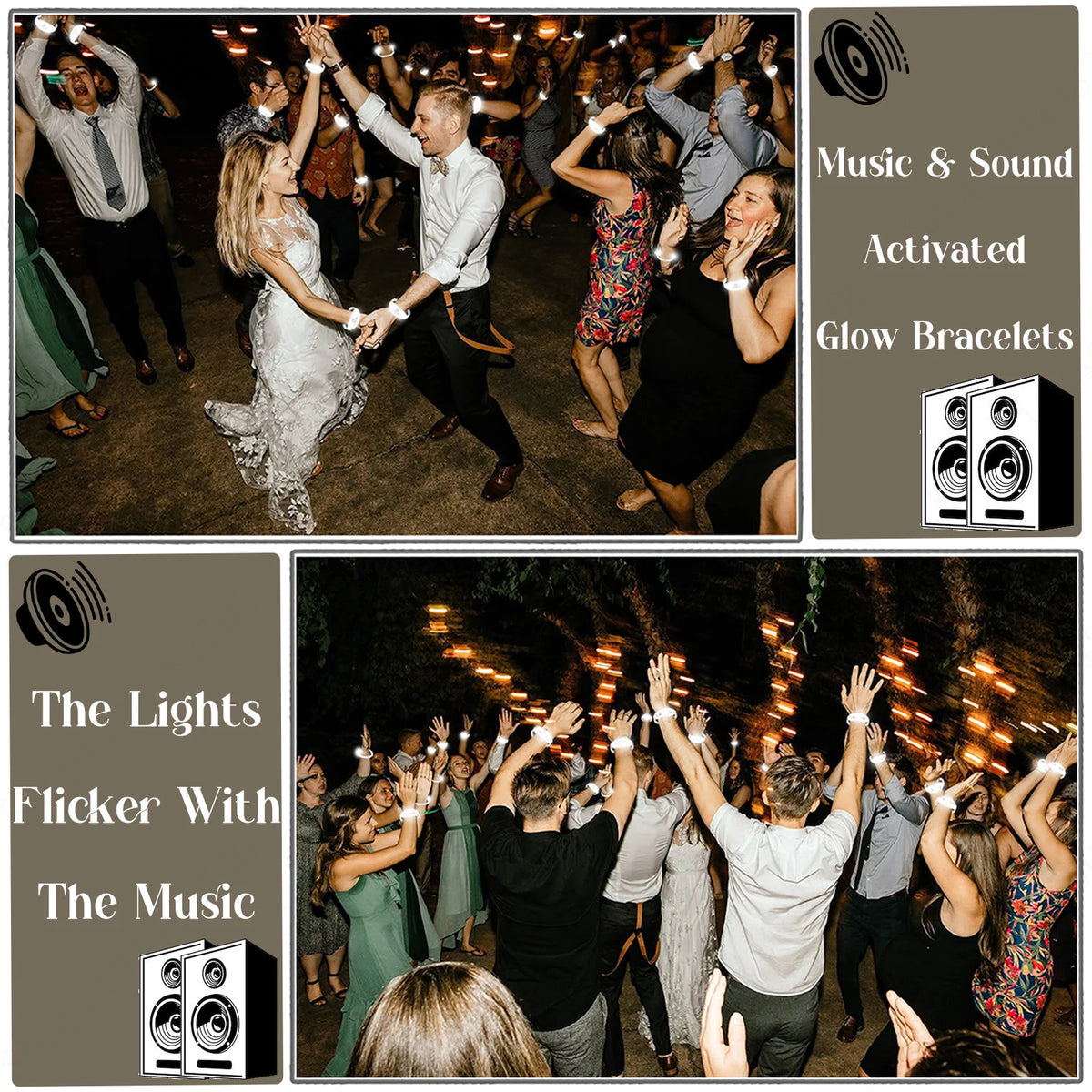 20-200Pcs Music & Sound Activated LED Bracelet Light up Bracelet Glow in the Dark Bracelets Wedding Party Accessories for Guests