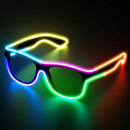 LED WirelessGlassesMulti-Color Luminous Neon Lights Glasses Style Source Flashing Modes Suitable For Carnival Parties