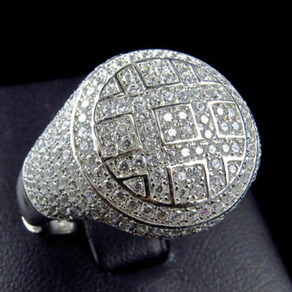 European and American Trendy Inlaid Crystal Women Men's Rings Banquet Fashion Business Ring Jewelry
