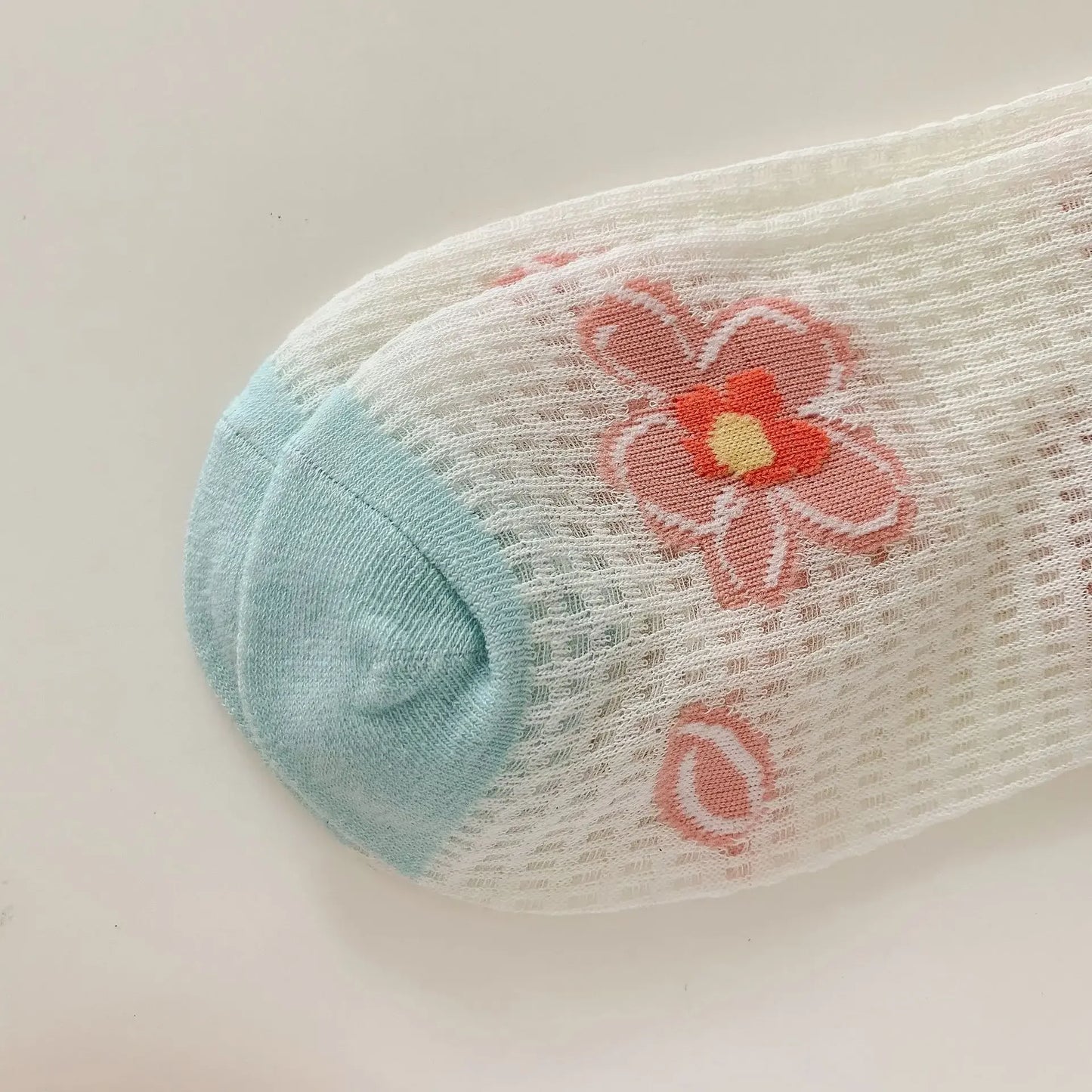 Transparent Crystal Silk Socks Women Fashion Ultra-thin Summer Harajuku Crew Socks Flower Streetwear Elastic Long Mesh Socks