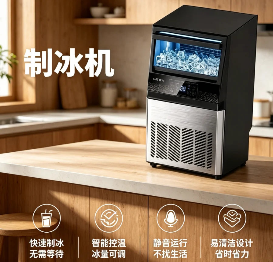 220V Frestec Commercial Ice Maker Large Capacity Automatic Square Ice Machine for Bubble Tea Shop LYH
