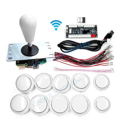 Copy Sanwa Arcade Game Joystick Diy Kit For Ps3 PC Android Zero Delay Wireless Usb Board Controller Push Button Cable Set
