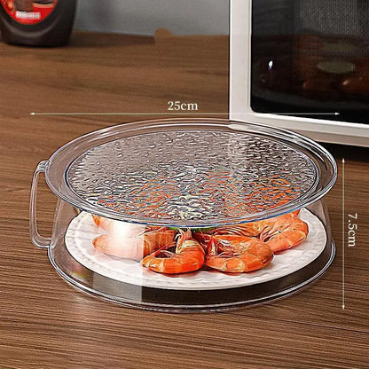 BPA Free PC Microwave Splatter Cover Heat Resistant With Handle Food Dish Shield for Kitchen Cooking Use