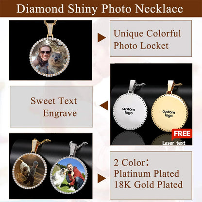 Custom Made Big Photo Medallions 18k Gold Necklace Pendant Iced Out Cuban Men Hip Hop Picture Jewelry Gift Can Free Custom Logo