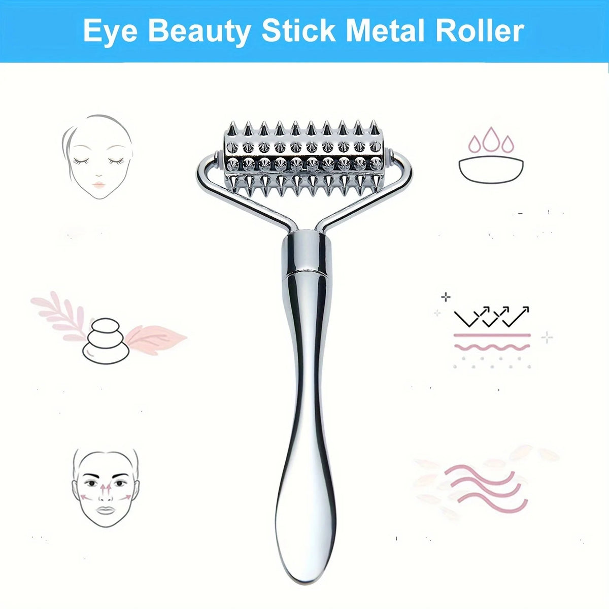 Stainless Steel Facial Massage Roller Gua Sha Tool Massager for Face Full Body Beauty SPA Skin Care Tools Acupressure Massager