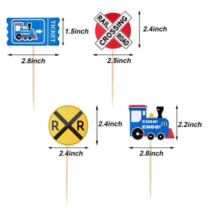 Train Happy Birthday Cake Topper Railway Steam Theme Party Decorations Train Birthday Baby Shower Supplies