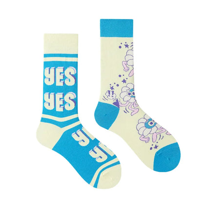 1 Pair Man Women Sock Original AB Tide Socks Colorful Cat Dog Koala Cow Cotton Socks Four Seasons Unisex Socks for Birthday Gift