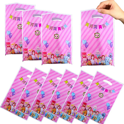 Cocomelon Balloon JJ Melon Watermelon Toy Happy Birthday Banner Party Decoration Backdrop Cake Topper JOJO Disposable Tableware