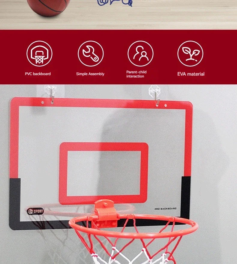 Portable Basketball Hoop Toys Kit Foldable Indoor Home Basketball Fans Sports Game Toy Set for Kids Children Adults