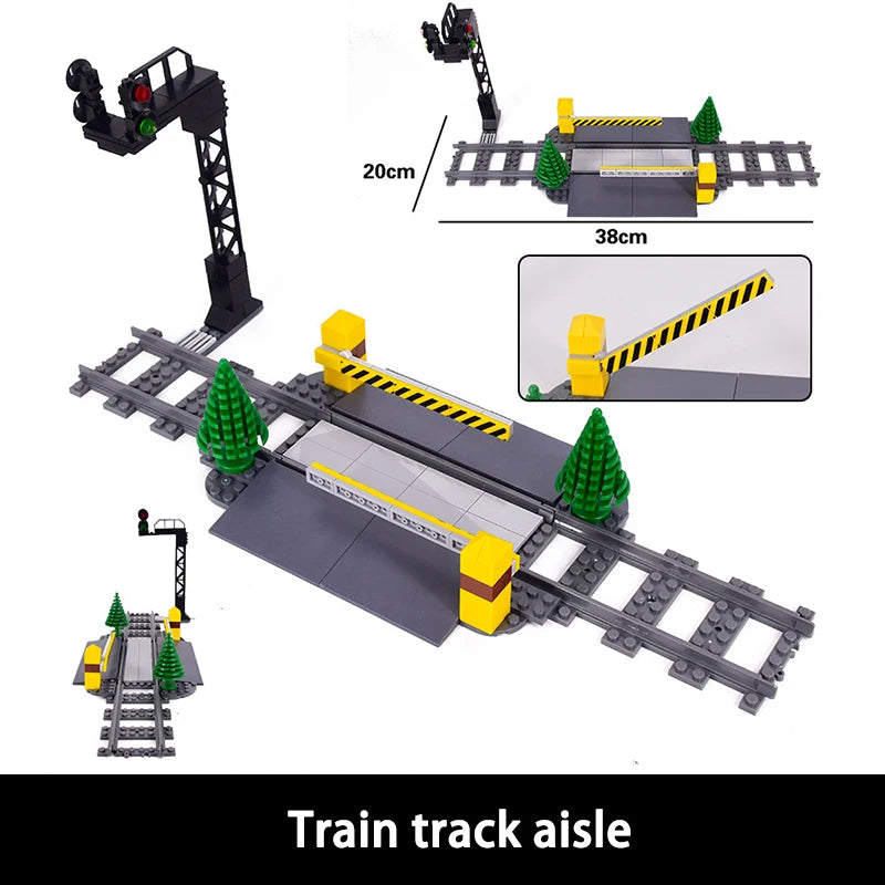 NEW City Trains Flexible Tracks Soft Straight Curved Rails Switch Building Block Creative Models Railways Toys For Kids Gifts