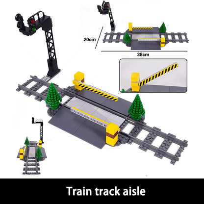 NEW City Trains Flexible Tracks Soft Straight Curved Rails Switch Building Block Creative Models Railways Toys For Kids Gifts