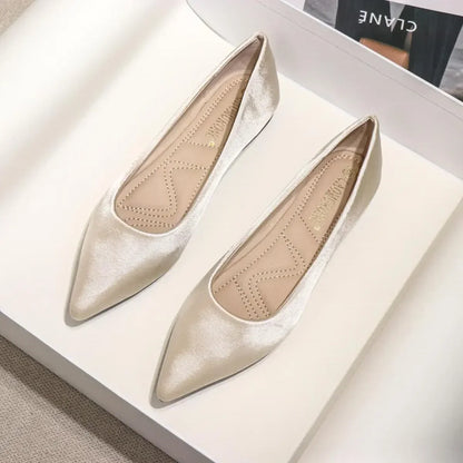 Ladies Footwear Low Heel Elegant Office Non Slip Women's Flat Shoes Casual Summer 2025 Comfortable Young Social 2025 New In