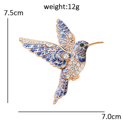 Wuli&baby Blue-and -White Porcelain Collection Animal Brooches For Women Unisex Goat Cat Butterfly Birds Party Office Brooch Pin
