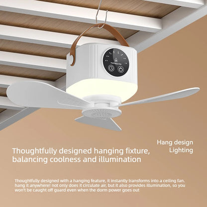 Intelligent Remote Control Ceiling Fan Light Fan Camping Electric Fan Desktop Chandelier Rechargeable Mini Smart Ceiling Light