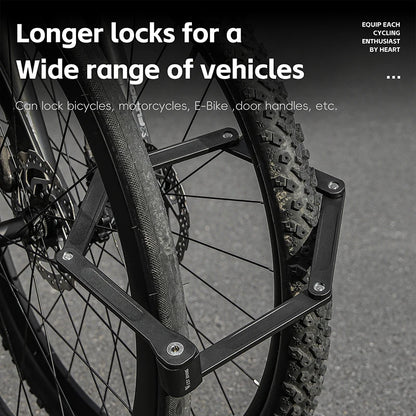 WEST BIKING Bike Foldable Lock Anti-theft Electric E-Bike Chain Padlock Motorcycle Safety Portable Locks Bicycle Accessories