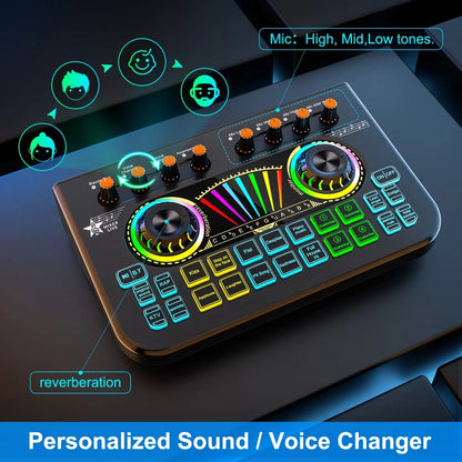 Tenlamp  X3-B333 Mic Mixer Set Podcast Influencer KOL Singing Gaming DJ Mixing Station Controller Equipment Studio Recording Electronic Music Mixer Power Karaoke Machine Available Dynamic Condenser Wireless Microphone Microfo