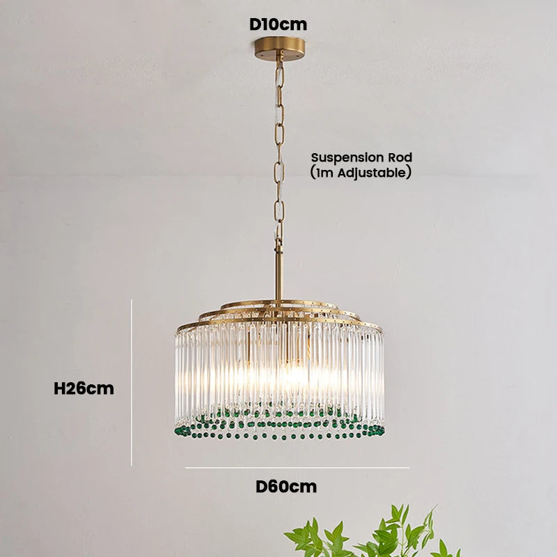 Luxury American Retro Ceiling Crystal Pendant Lights Living Dining Room Lighting Decor Chandelier Indoor Hanging Lights Fixture
