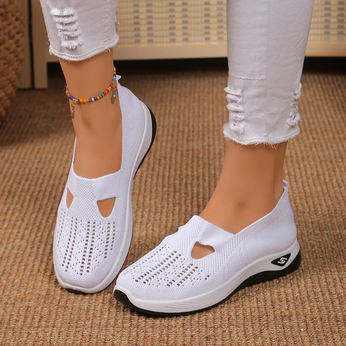 Fashion New Women's Sports Shoes, Fashionable, Breathable, Lightweight, Non-slip, Wear-resistant, Casual Sports Shoes, Flat Shoe