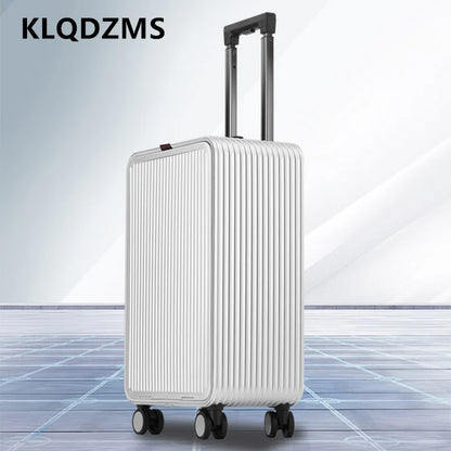 KLQDZMS 17"20"24Inch Metal Aluminum Magnesium Alloy Luggage Universal Wheels Portable Storage Luggage Business Boarding Suitcase
