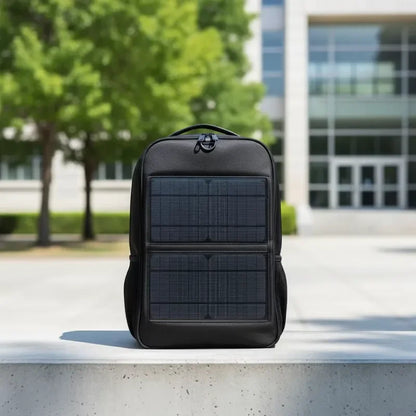 Large Capacity Waterproof Nylon Backpack with Solar Panel Power Supply USB Charging Port for Hiking Travel Outdoor Adventure