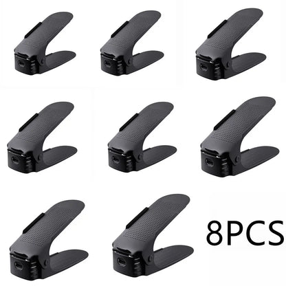 Durable Adjustable Shoe Organizer Footwear Support Slot Space Saving Cabinet Closet Stand Shoes Storage Rack Shoebox