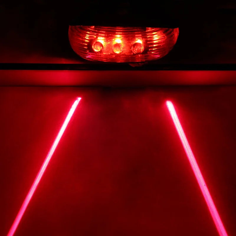 Bicycle Bike LED Lights  2 Lasers 5 LED Waterproof Cycling Taillight Safety Warning Taillight MTB Bike Rear Tail Lights