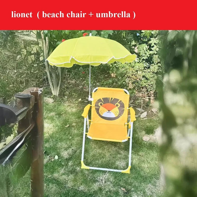 1 Set Folding Beach Chair with Umbrella Portable Outdoor Camp Chair for Lightweight Lawn Chair for Boys Summer Travel Relaxation