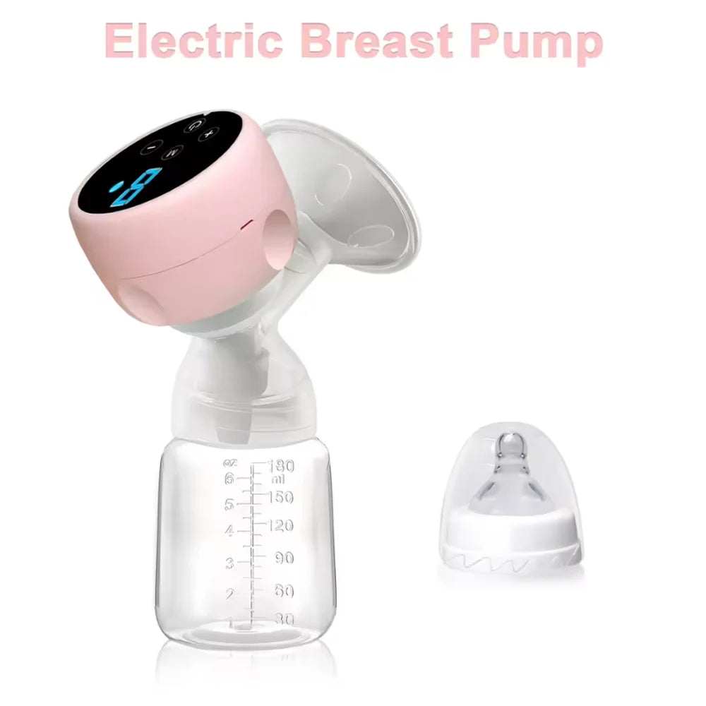 Electric Breast Pump Intelligent High Suction Painless Silent Milk Extractor Integrated Design for Postpartum Breastfeeding Moms